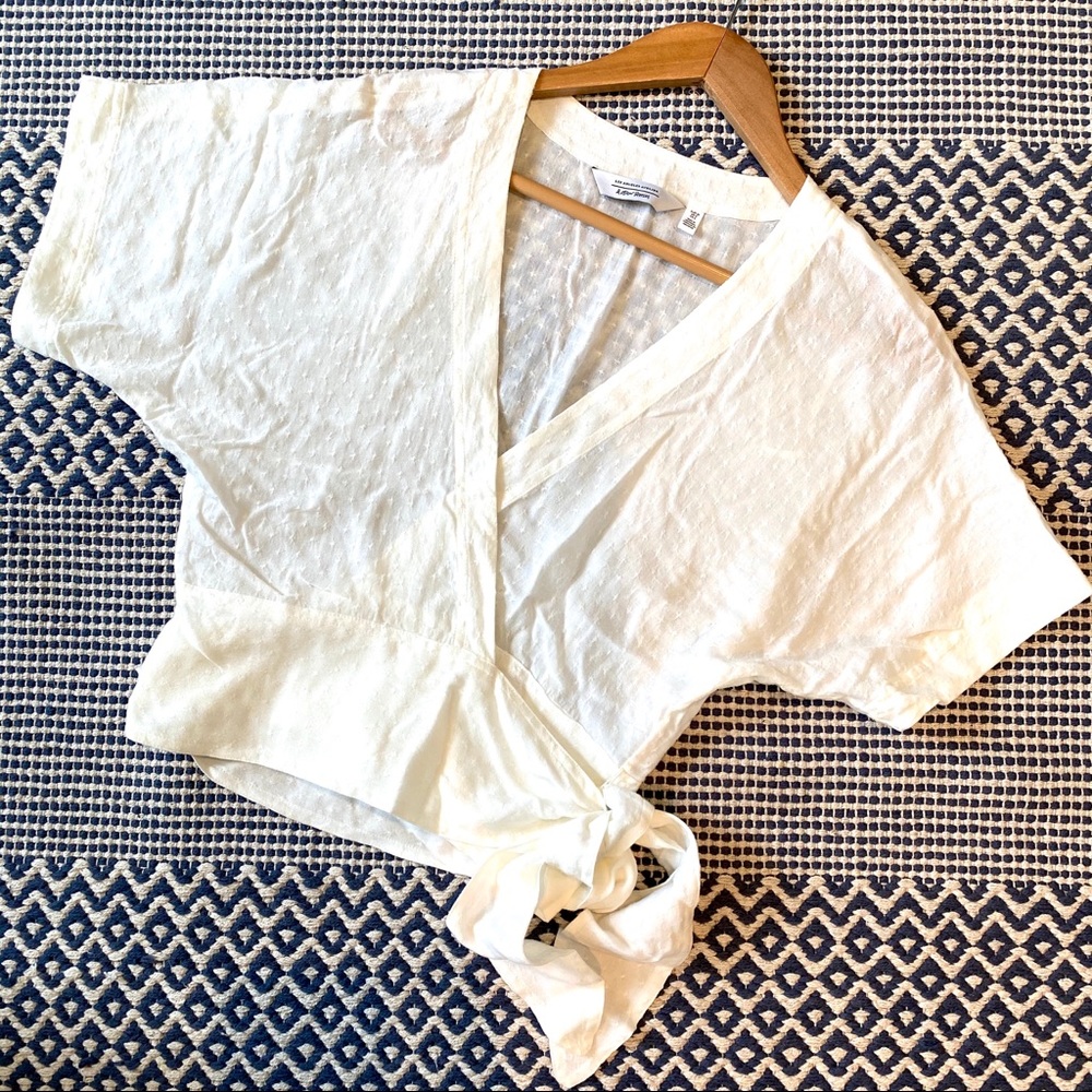 & Other Stories cropped tie waist top